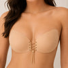 Invisible Silicone Strapless Lift Bra with Front Lace-Up
