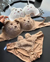 Cute Teddy Bear Plush Bra & Panty Set for Women