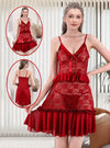Women’s 2-Piece Short Net Nighty Set with Matching Underwear