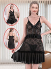 Women’s 2-Piece Short Net Nighty Set with Matching Underwear