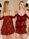 Women’s 2-Piece Short Net Nighty Set with Matching Underwear