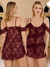 Women’s 2-Piece Short Net Nighty Set with Matching Underwear