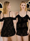 Women’s 2-Piece Short Net Nighty Set with Matching Underwear