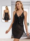 Women’s 2-Piece Short Net Nighty Set with Matching Underwear
