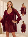 Women’s 3-Piece Full Net Premium Nighty Set